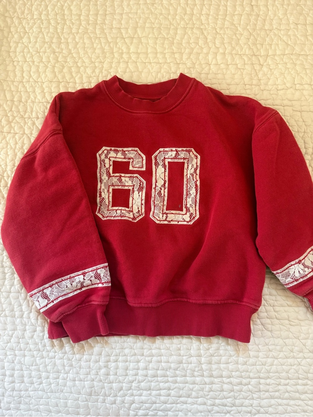 Zara Red Fleece-Lined Sweatshirt